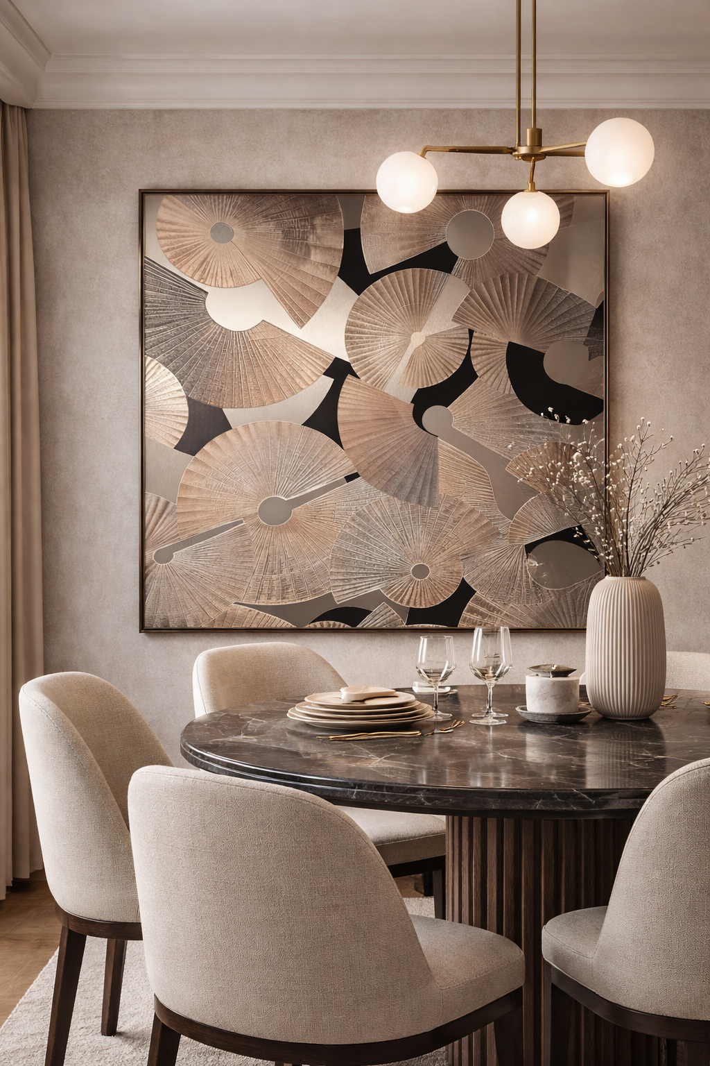 Éventail de Minuit Sculptural Artwork