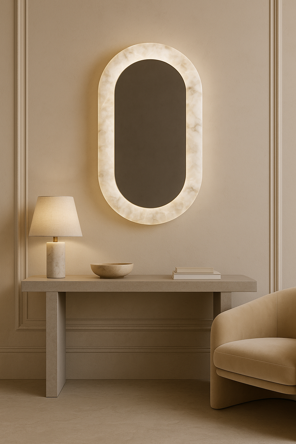 L’Horizon Mirror – Minimalist Sculptural Wall Mirror with Modern Elegance